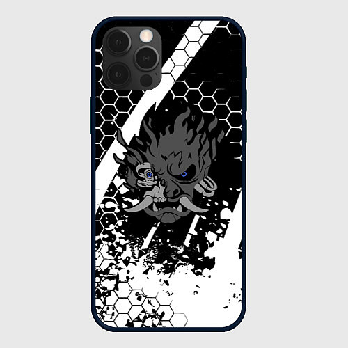 Чехол iPhone 12 Pro Max Samurai соты краски / 3D-Черный – фото 1
