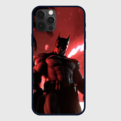 Чехол для iPhone 12 Pro Max Бэтмен красный ночной город, цвет: 3D-черный