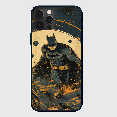 Чехол iPhone 12 Pro Max Бэтмен крадется / 3D-Черный – фото 1