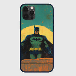 Чехол для iPhone 12 Pro Max Бэтмен на фоне большой луны, цвет: 3D-черный