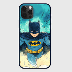 Чехол для iPhone 12 Pro Max Бэтмен детский стиль, цвет: 3D-черный