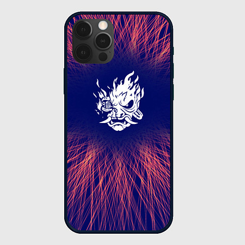 Чехол iPhone 12 Pro Max Cyberpunk 2077 red energy / 3D-Черный – фото 1