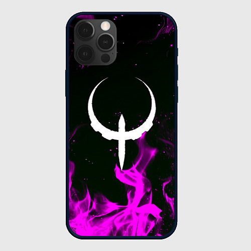 Чехол iPhone 12 Pro Max Quake fire neon / 3D-Черный – фото 1
