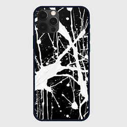 Чехол для iPhone 12 Pro Max Брызги белой краски, цвет: 3D-черный