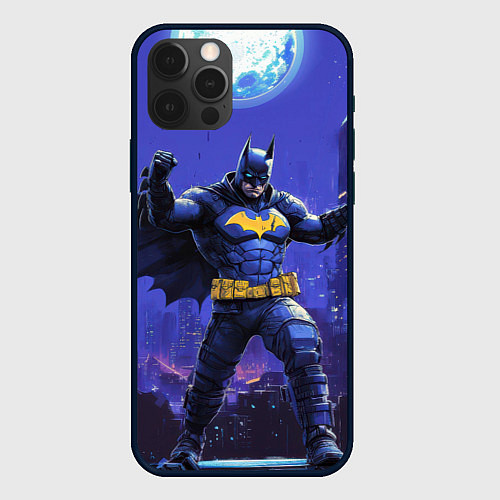 Чехол iPhone 12 Pro Max Бэтмен в стойке победителя / 3D-Черный – фото 1