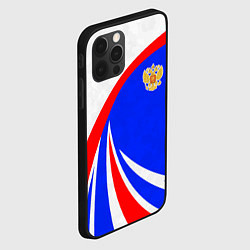 Чехол для iPhone 12 Pro Max Герб России - цвета флага, цвет: 3D-черный — фото 2
