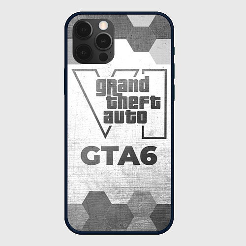 Чехол iPhone 12 Pro Max GTA6 - white gradient / 3D-Черный – фото 1