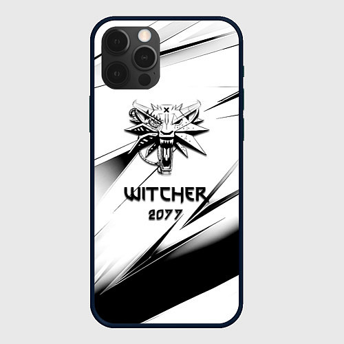 Чехол iPhone 12 Pro Max Ведьмак stripes / 3D-Черный – фото 1