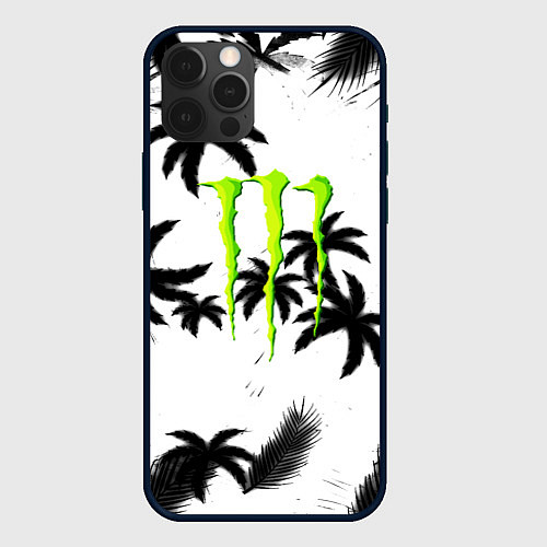 Чехол iPhone 12 Pro Max Monster energy пальмы / 3D-Черный – фото 1