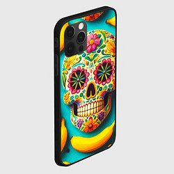 Чехол для iPhone 12 Pro Max Череп и бананы - летняя композиция, цвет: 3D-черный — фото 2