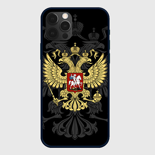 Чехол iPhone 12 Pro Max Российский герб / 3D-Черный – фото 1