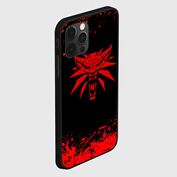 Чехол для iPhone 12 Pro Max Ведьмак красные краски, цвет: 3D-черный — фото 2