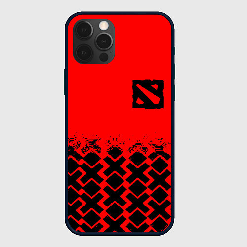 Чехол iPhone 12 Pro Max Dota игровой паттерн / 3D-Черный – фото 1