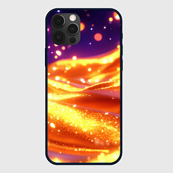 Чехол для iPhone 12 Pro Max Золотая волнистая текстура, цвет: 3D-черный