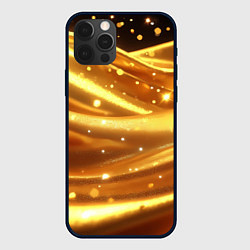 Чехол iPhone 12 Pro Max Золотая ткань с блестками