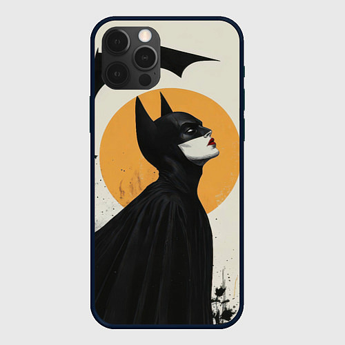 Чехол iPhone 12 Pro Max Девушка Бэтмен / 3D-Черный – фото 1