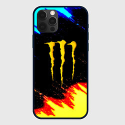 Чехол для iPhone 12 Pro Max Monster energy огненные краски, цвет: 3D-черный
