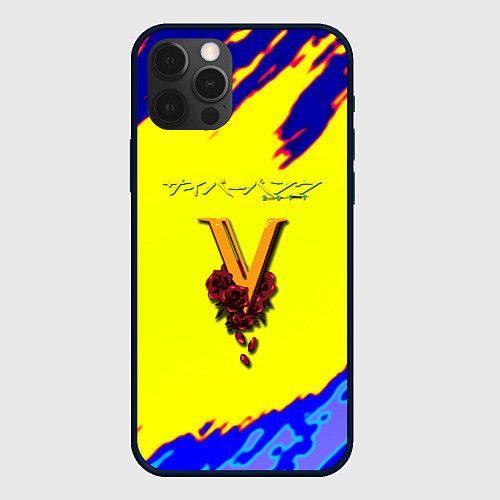 Чехол iPhone 12 Pro Max Cyberpunk краски неоновые / 3D-Черный – фото 1