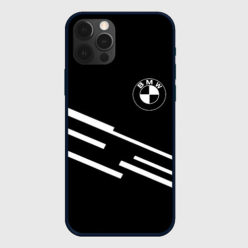 Чехол iPhone 12 Pro Max BMW geometry line / 3D-Черный – фото 1