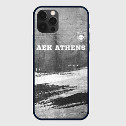 Чехол для iPhone 12 Pro Max AEK Athens - grey gradient посередине, цвет: 3D-черный