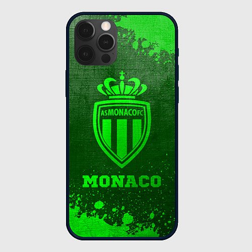 Чехол iPhone 12 Pro Max Monaco - green gradient / 3D-Черный – фото 1
