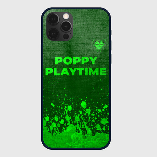 Чехол iPhone 12 Pro Max Poppy Playtime - green gradient посередине / 3D-Черный – фото 1