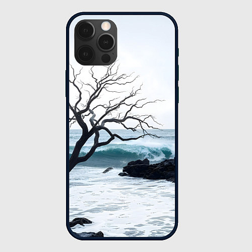 Чехол iPhone 12 Pro Max Дерево в море / 3D-Черный – фото 1