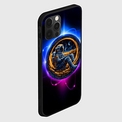 Чехол для iPhone 12 Pro Max Космонавт в луне, цвет: 3D-черный — фото 2