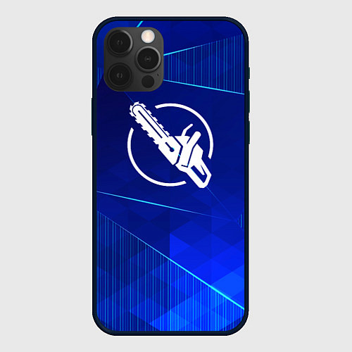 Чехол iPhone 12 Pro Max Chainsaw Man blue poly / 3D-Черный – фото 1
