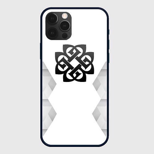 Чехол iPhone 12 Pro Max Breaking Benjamin white poly / 3D-Черный – фото 1