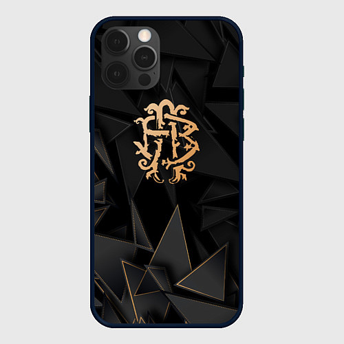 Чехол iPhone 12 Pro Max Nickelback golden poly / 3D-Черный – фото 1