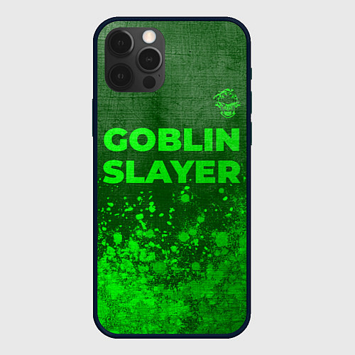 Чехол iPhone 12 Pro Max Goblin Slayer - green gradient посередине / 3D-Черный – фото 1