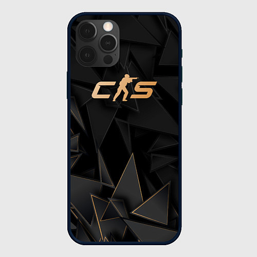 Чехол iPhone 12 Pro Max Counter-Strike 2 golden poly / 3D-Черный – фото 1