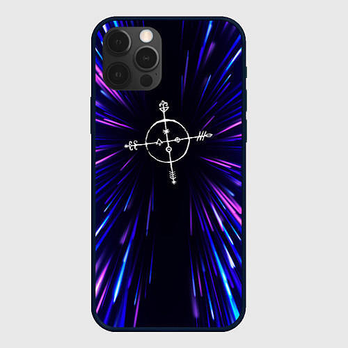 Чехол iPhone 12 Pro Max Megadeth neon energy / 3D-Черный – фото 1