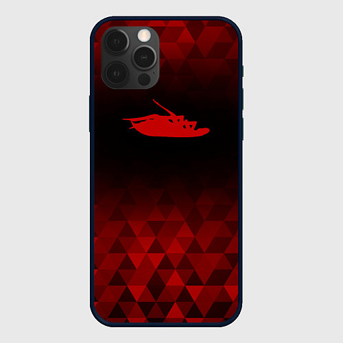 Чехол iPhone 12 Pro Max Papa Roach red poly / 3D-Черный – фото 1
