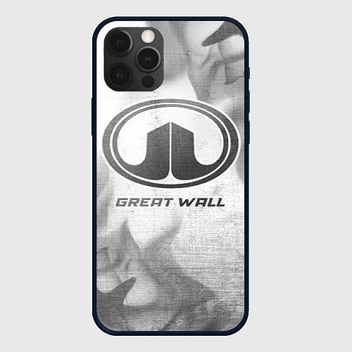 Чехол iPhone 12 Pro Max Great Wall - white gradient / 3D-Черный – фото 1
