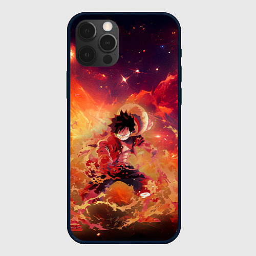 Чехол iPhone 12 Pro Max Fire Luffy - One Piece / 3D-Черный – фото 1