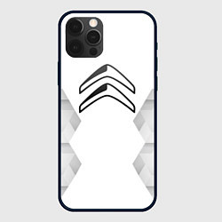 Чехол для iPhone 12 Pro Max Citroen white poly, цвет: 3D-черный
