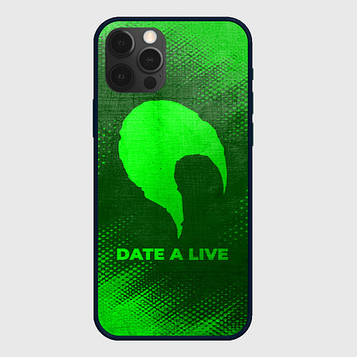 Чехол iPhone 12 Pro Max Date A Live - green gradient / 3D-Черный – фото 1