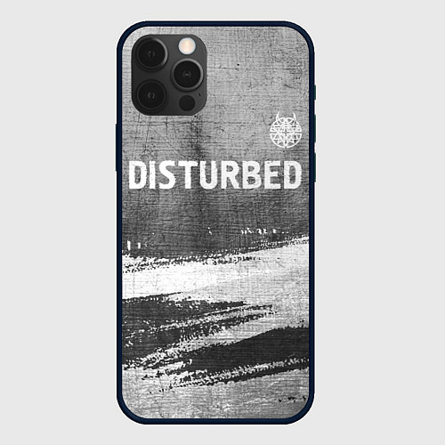 Чехол iPhone 12 Pro Max Disturbed - grey gradient посередине / 3D-Черный – фото 1
