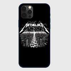 Чехол для iPhone 12 Pro Max Metallica - lightnings in metropolis, цвет: 3D-черный