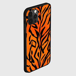 Чехол для iPhone 12 Pro Max Тигровый огненный паттерн, цвет: 3D-черный — фото 2