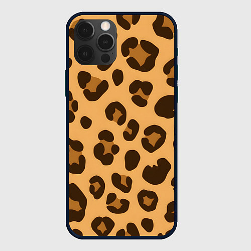 Чехол iPhone 12 Pro Max Коричневые пятна леопарда / 3D-Черный – фото 1