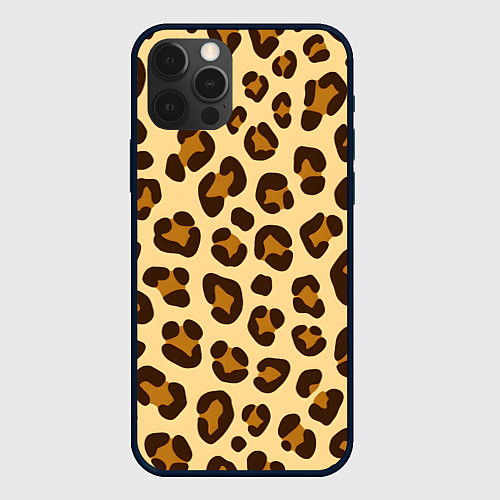 Чехол iPhone 12 Pro Max Паттерн с пятнами леопарда / 3D-Черный – фото 1