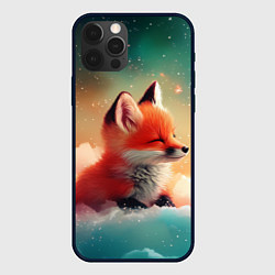 Чехол для iPhone 12 Pro Max Милый лисенок спит на облаке, цвет: 3D-черный