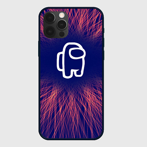 Чехол iPhone 12 Pro Max Among Us red energy / 3D-Черный – фото 1