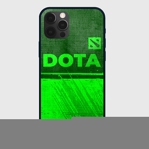 Чехол iPhone 12 Pro Max Dota - green gradient посередине / 3D-Черный – фото 1
