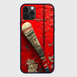 Чехол для iPhone 12 Pro Max Клюшка для хоккея с мячом, цвет: 3D-черный
