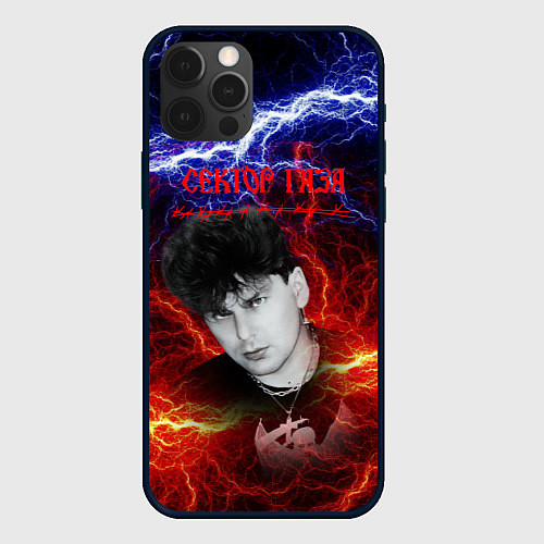 Чехол iPhone 12 Pro Max Сектор газа молнии на фоне / 3D-Черный – фото 1