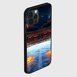 Чехол для iPhone 12 Pro Max Хоккейная площадка в огне, цвет: 3D-черный — фото 2